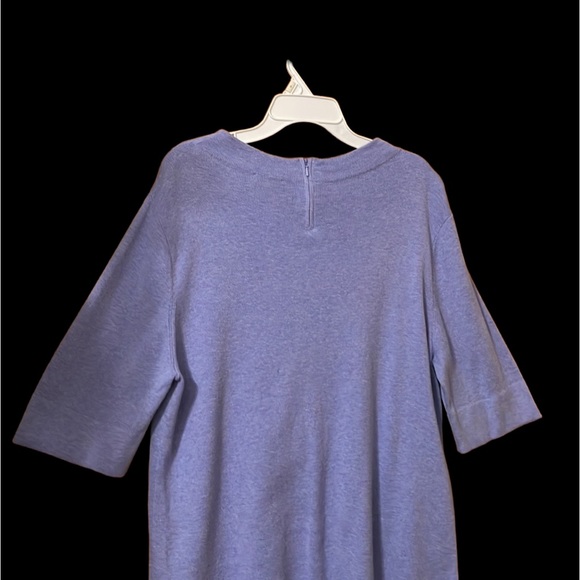 Talbots Cotton Blend Violet Round Neck Elbow Length Sleeves Sweater Top Size L - Picture 7 of 12